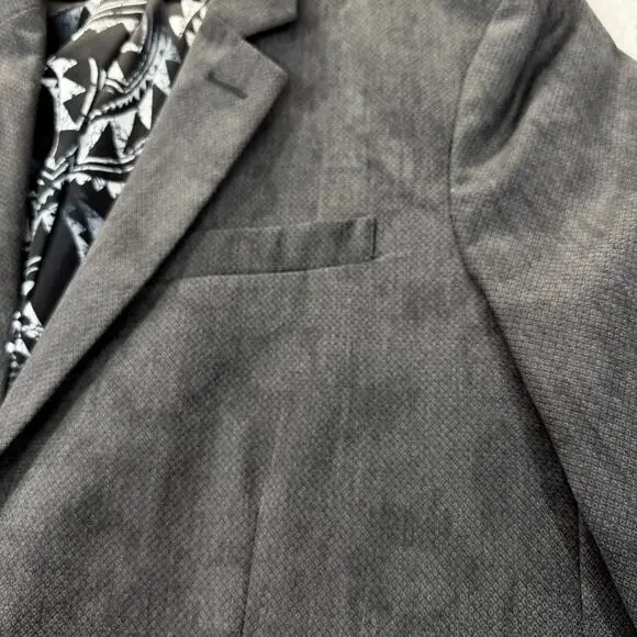 Robert Graham Gray Blazer Jacket 46 Classic Muted Geometric Abstract Sports Coat